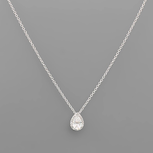 CZ Teardrop Necklace - Picture 1 of 1